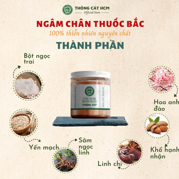 Bột ngâm chân thảo dược thuốc bắc hỗ trợ giảm suy giãn tĩnh mạch, khử mùi hôi chân, thư giãn và ngủ ngon hơn Thông Cát