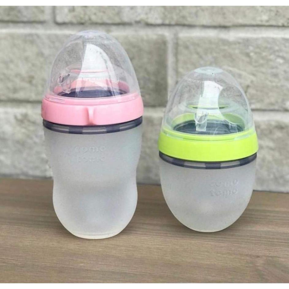 (Chọn Núm Theo Ý) Bình sữa silicon cho bé tập ti,lười ti bình sữa como 150ml và 250ml