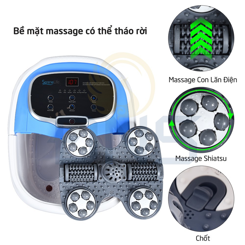 [BH 2 Năm] Bồn máy chậu ngâm chân massage cao cấp con lăn tự động Homedics FB-650, SereneLife SL12, SL173