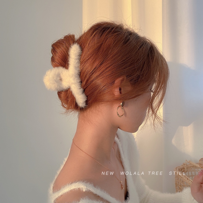 Kẹp Tóc Lông Đáng Yêu Phong Cách Hàn Quốc Dành Cho Nữ