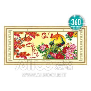 (TRANH CHƯA ĐÍNH ĐÁ)77189 Tranh đá Phú quý cát tường 97x45cm