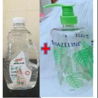 Nước rửa tay khô kazoku hasoco, dạng gel, 1830ml, hương trà xanh, và vỏ chai vòi