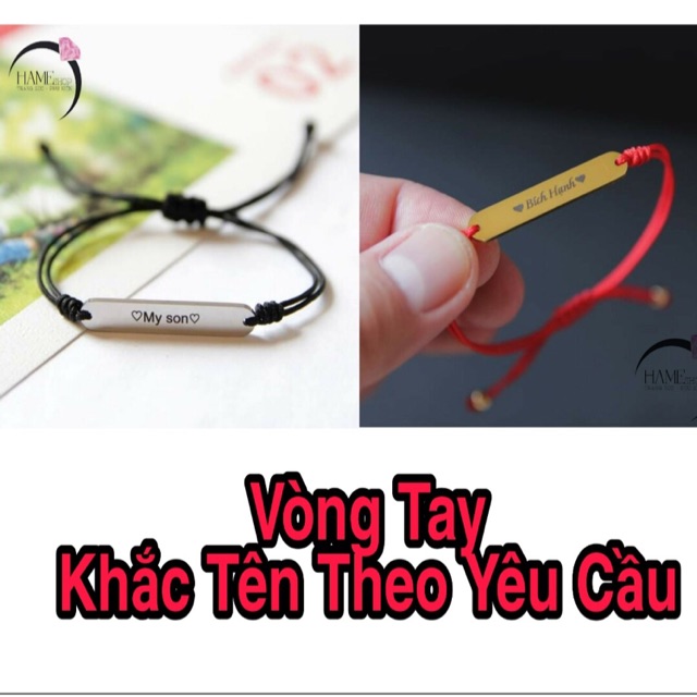 Vòng Tay Chỉ Đỏ Khắc Tên Theo Yêu Cầu - Làm Từ Thép Không Rỉ