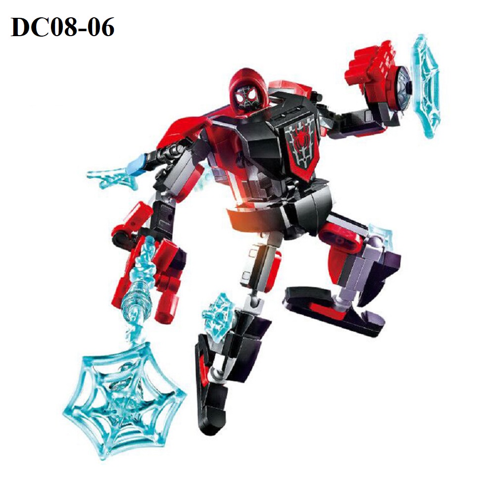 Đồ chơi lego lắp ráp mô hình siêu nhân người nhện, đội trưởng mỹ, người sắt cho trẻ em DC08