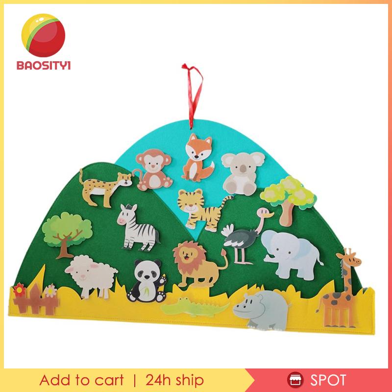 [Baosity1] Bảng Nỉ Có Móc Treo Gắn Tường Hoạt Động Cho Bé Trai Bé Gái Montessori