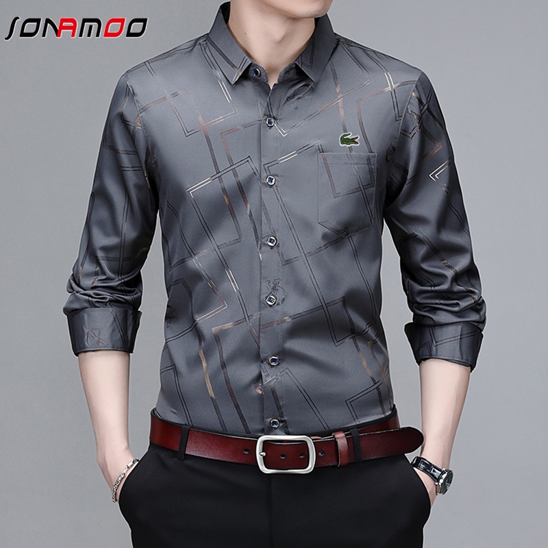 Áo sơ mi tay dài phong cách Hàn Quốc 5 màu tùy chọn cho nam