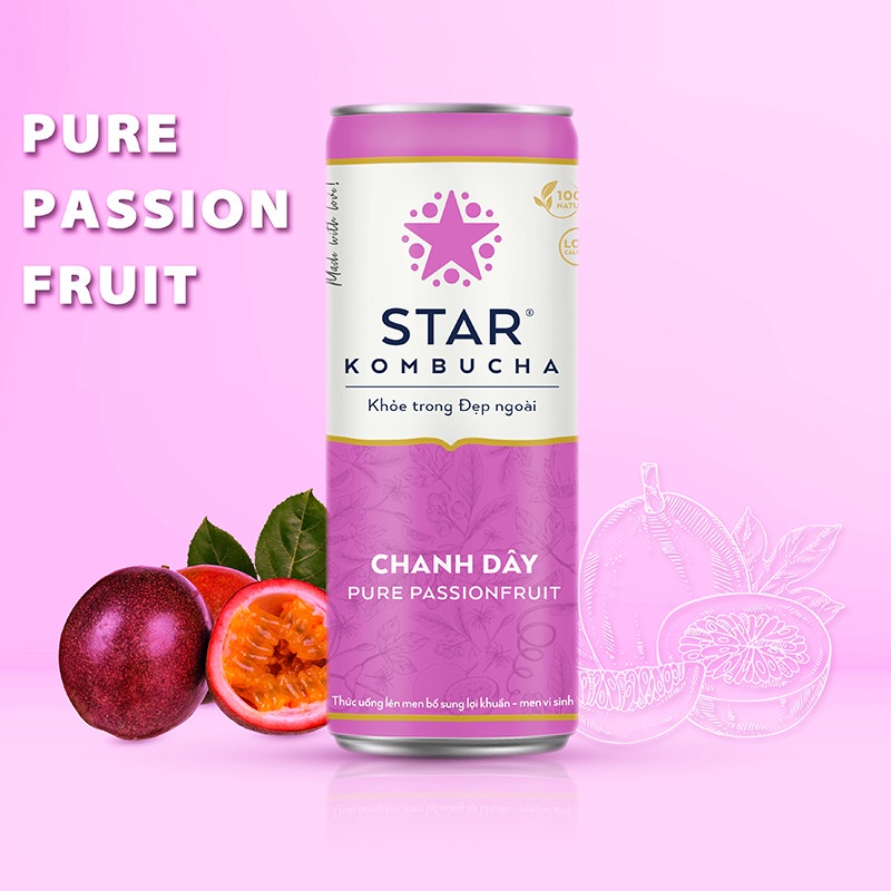 Lon trà STAR KOMBUCHA - 12 vị