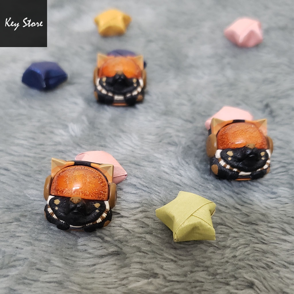 Nút bàn phím cơ artisan keycap sirius màu đen nâu
