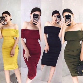 Đầm body bẹt vai cao cấp ảnh thật sp