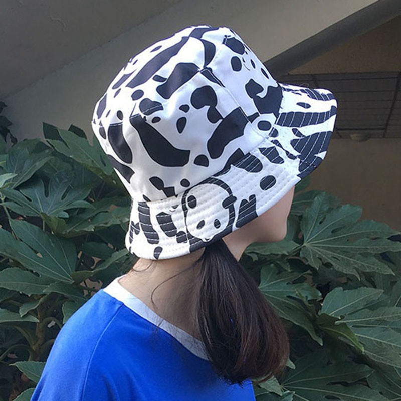 Mũ tai bèo họa tiết bò sữa phong cách Hàn Quốc đáng yêu