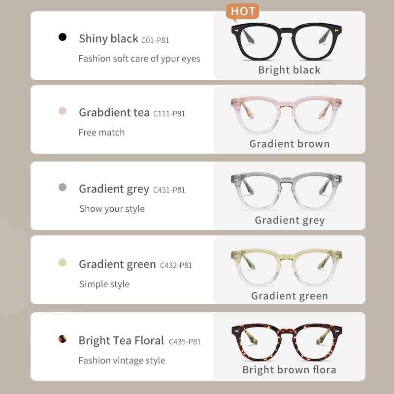 Mắt Kính Tròng Tròn Chống Ánh Sáng Xanh RZ1197 Thời Trang Cho Nam Nữ