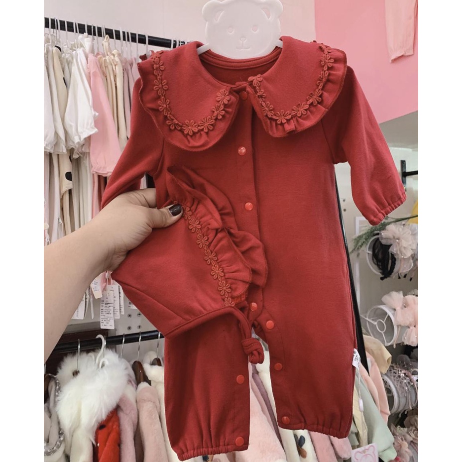 Body Quảng Châu Cổ Sen Cao Cấp Cho Bé Kèm Mũ