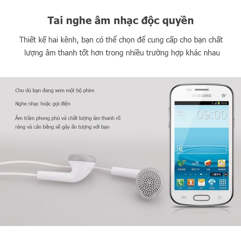 Tai nghe nhét tai Samsung, chống rơi thể thao, nút tai thể thao đa chức năng S5830