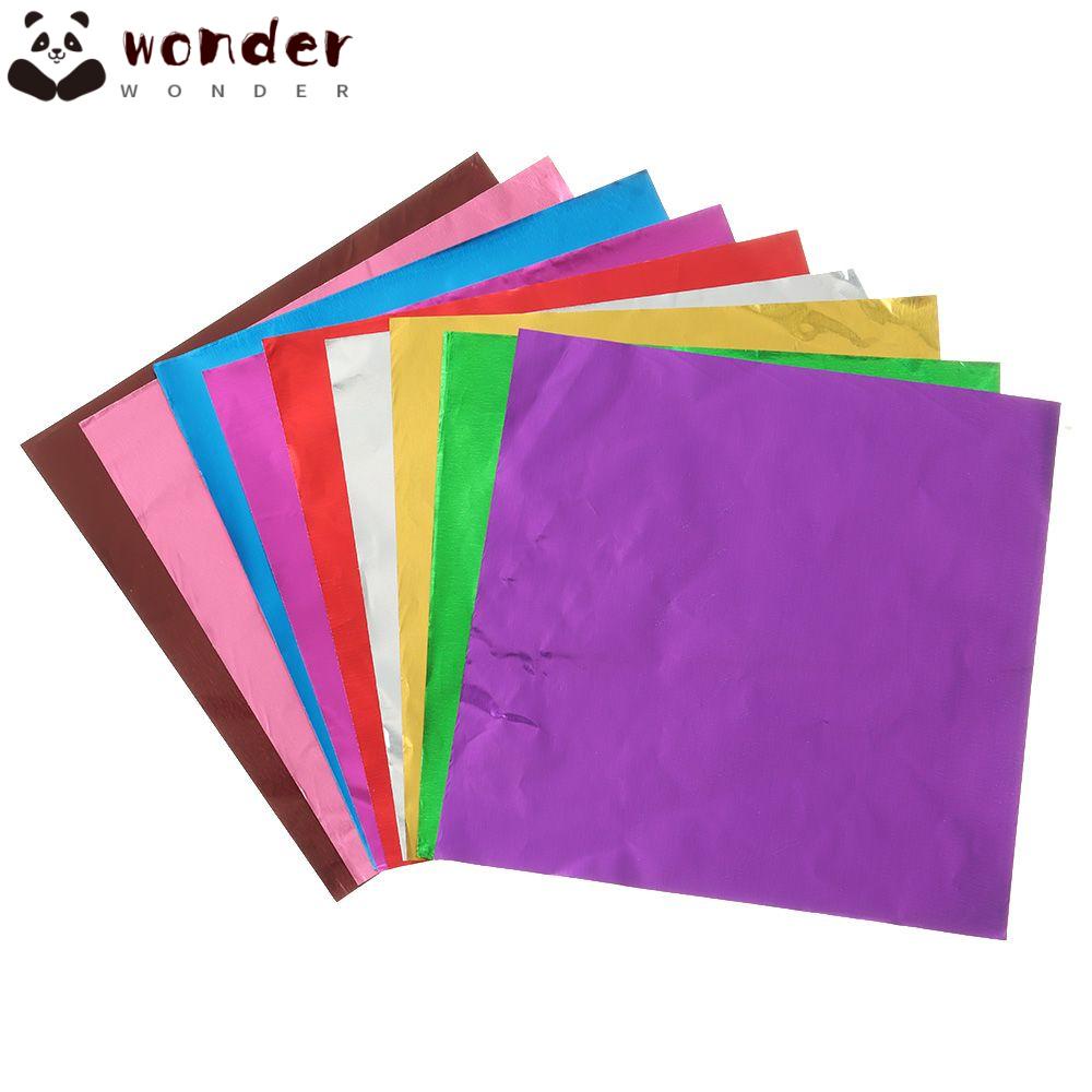 Set 100 giấy nhôm dập nổi màu sắc dùng để trang trí tiệc cưới DIY