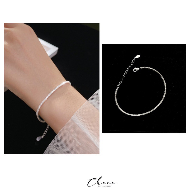 Vòng tay bạc hàng đá Choco Jewelry