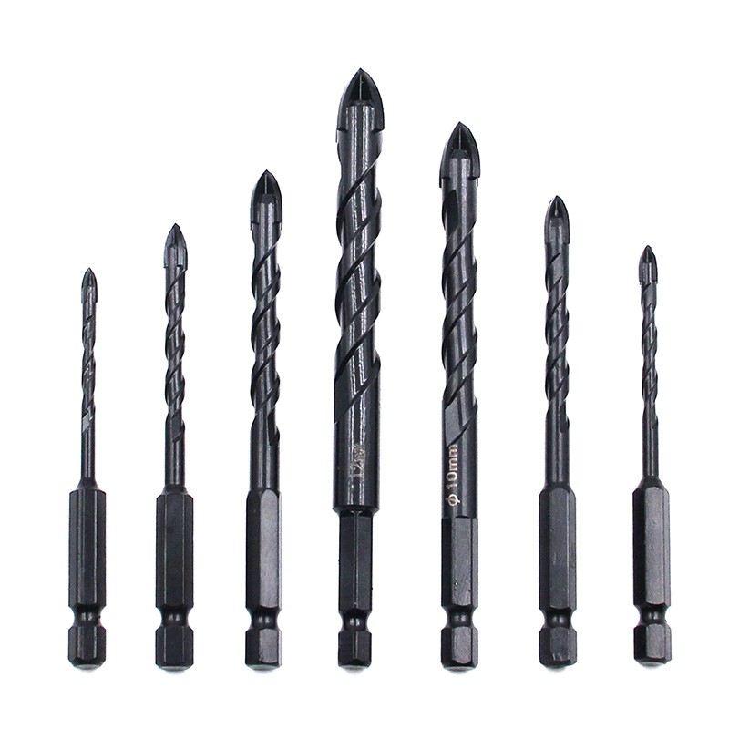 BITS 1 Mũi Khoan Kính / Gạch Men / Sứ Hình Lục Giác Bằng Hợp Kim 4 Cạnh Cắt 3 / 4 / 5 / 6 / 8 / 10 / 12 mm