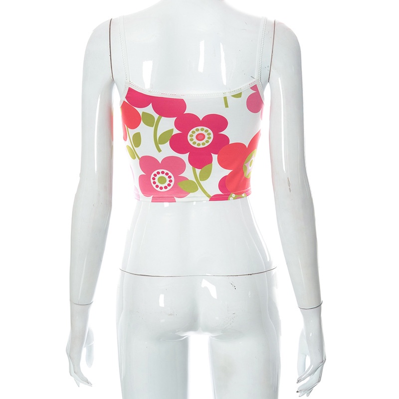 Áo Tank Top In Hoa Thời Trang Đường Phố Cá Tính Cho Nữ