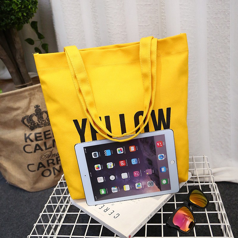 (SIÊU RẺ) TÚI VẢI TOTE BLACK WHITE SIZE TO ĐỰNG A4 TN77