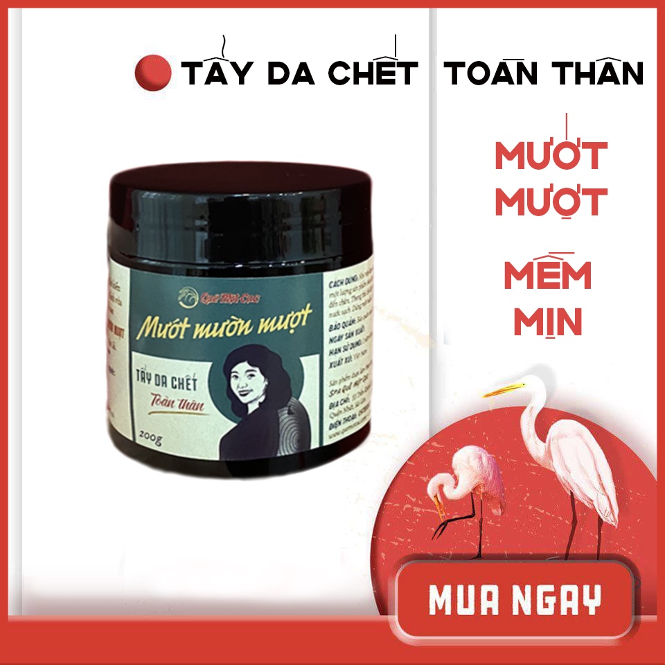 Tẩy da chết body, tẩy tế bào chết toàn thân mướt - mườn - mượt QUÊ MỘT CỤC 200g (HANDMADE)