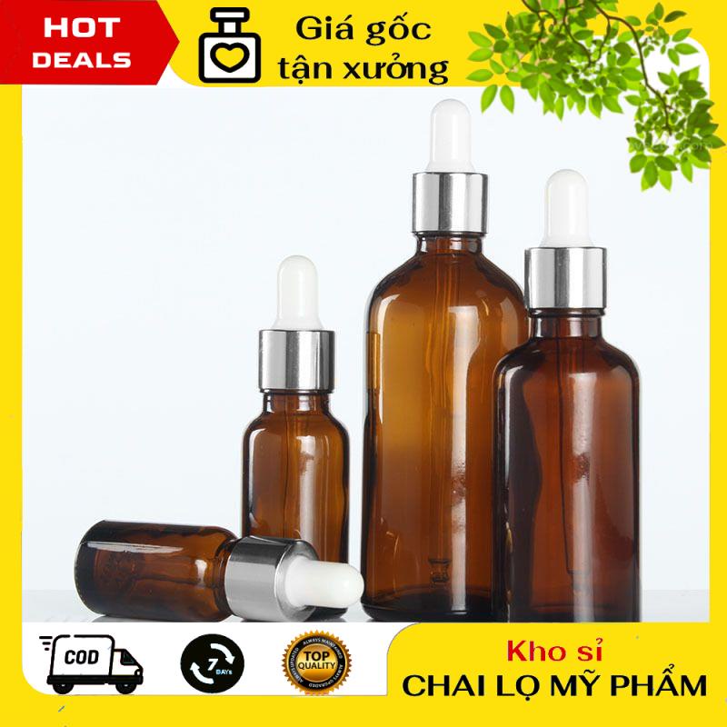 Lọ Chiết Serum ❤ GIÁ TẬN GỐC ❤ Lọ đựng tinh dầu 5ml/10ml Dày bóp giọt Khoen Bạc chiết serum , phụ kiện du lịch