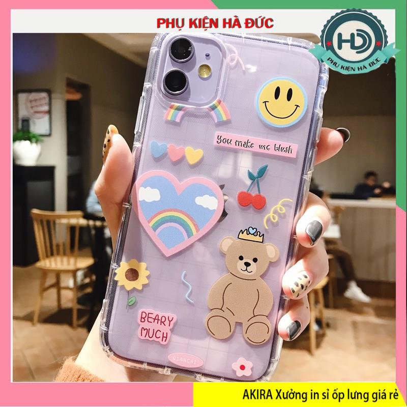 ốp lưng gấu nâu beary much dẻo trong chống sốc dày 2.0mm cho dòng máy ip mã 0006 Akira case