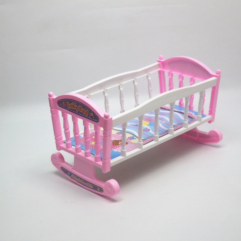 Phụ kiện búp bê giường màu hồng cho búp bê 30cm ANDATOY AD926