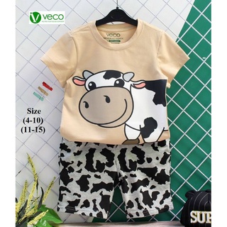 Bộ thun bé trai veco bò sữa 14-24kg