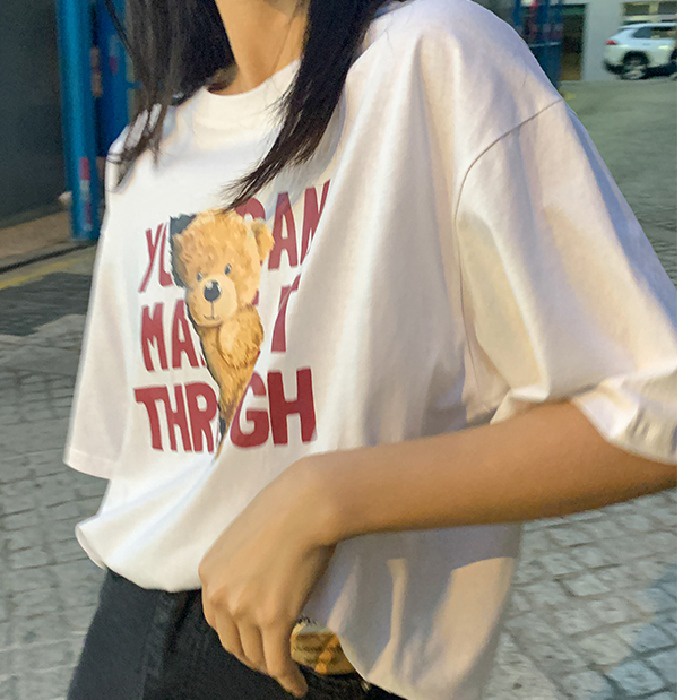 NRVP Áo Thun Mùa Hè Tay Cộc Oversize In Họa Tiết Phong Cách Hàn Quốc Cho Nam / Nữ