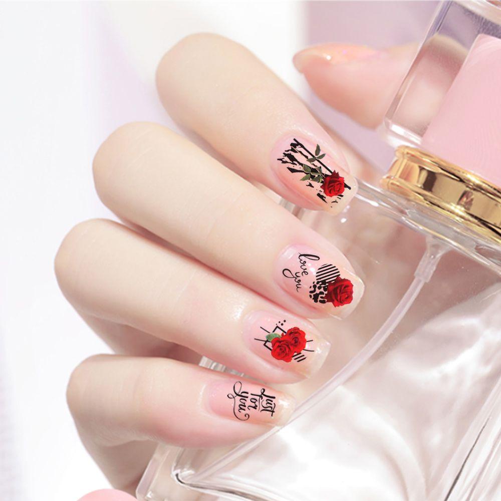 Sticker Dán Móng Chống Nước Hình Hoa Hồng