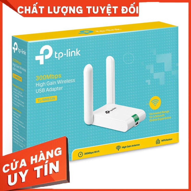 Phát wifi TP-Link TL-WN822N - USB Wifi (high gain) chuẩn N tốc độ 300Mbps - hàng chất lượng, giá tốt nhất