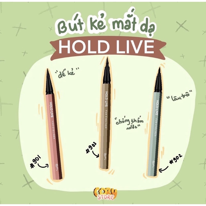 Bút kẻ mắt HOLDLIVE nét mảnh Superfine Natural Eyeliner