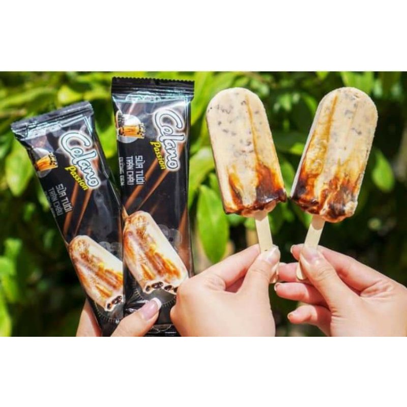 kem celano trà sữa trân châu