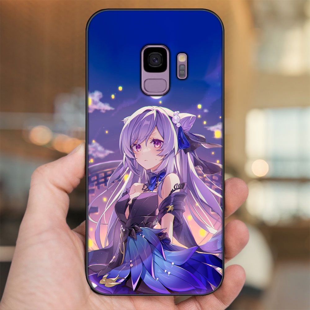 Ốp lưng Samsung S9 viền đen in hình Keqing Genshin Impact