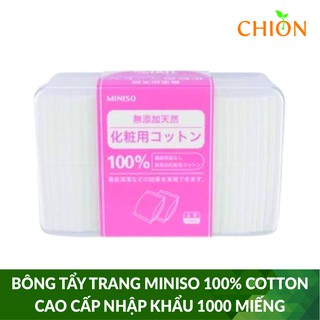 Nhật Bản Chính Hãng - Bông Tẩy Trang Miniso 100% cotton cao cấp nhập khẩu 1000 Miếng