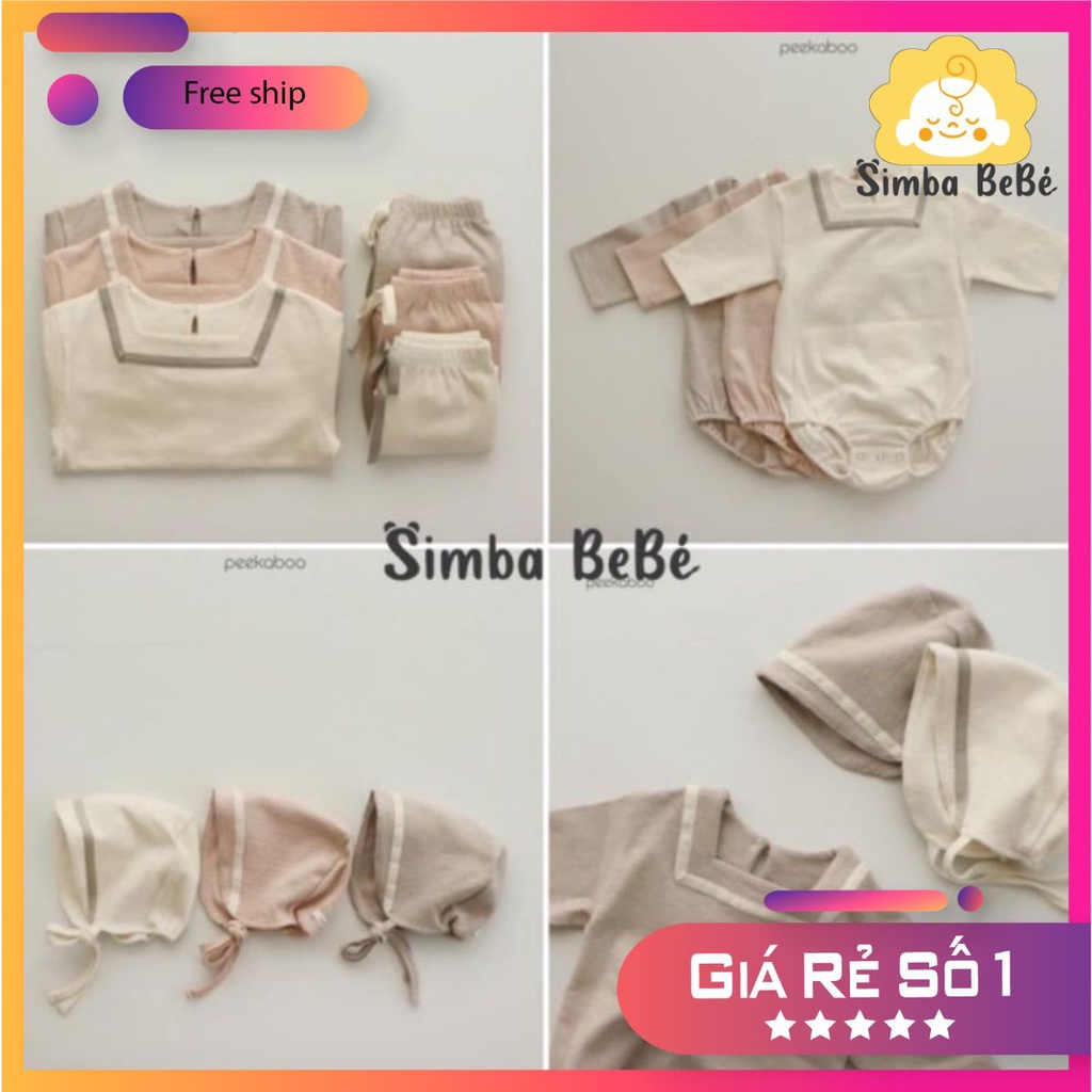 [CHẤT] Bộ Bodysuit thuỷ thủ Roa chất mỏng Peekaboo nội địa Hàn cho bé | BigBuy360 - bigbuy360.vn