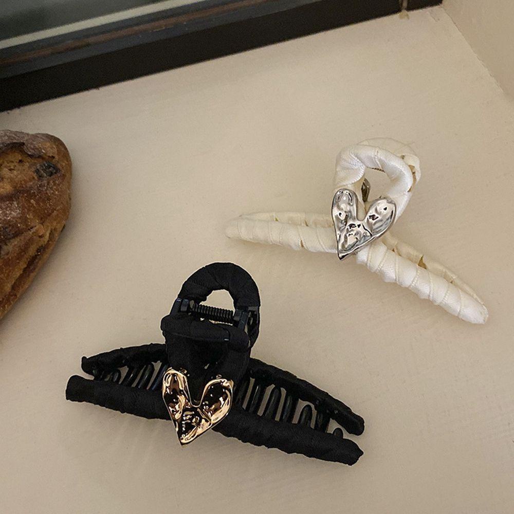 Kẹp Tóc Càng Cua 15H Bằng Vải Họa Tiết Hình Học Đơn Giản Thời Trang Thu Đông Cho Nữ