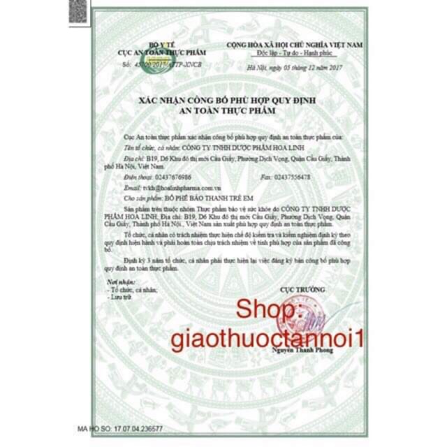 Siro ho trẻ em bảo thanh - bổ phế tiêu đờm