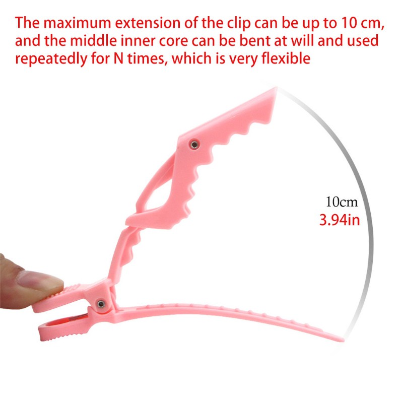 (Hàng Mới Về) Set 6 Kẹp Tóc Cá Sấu Bằng Nhựa Chống Trượt Tiện Dụng Cho Salon