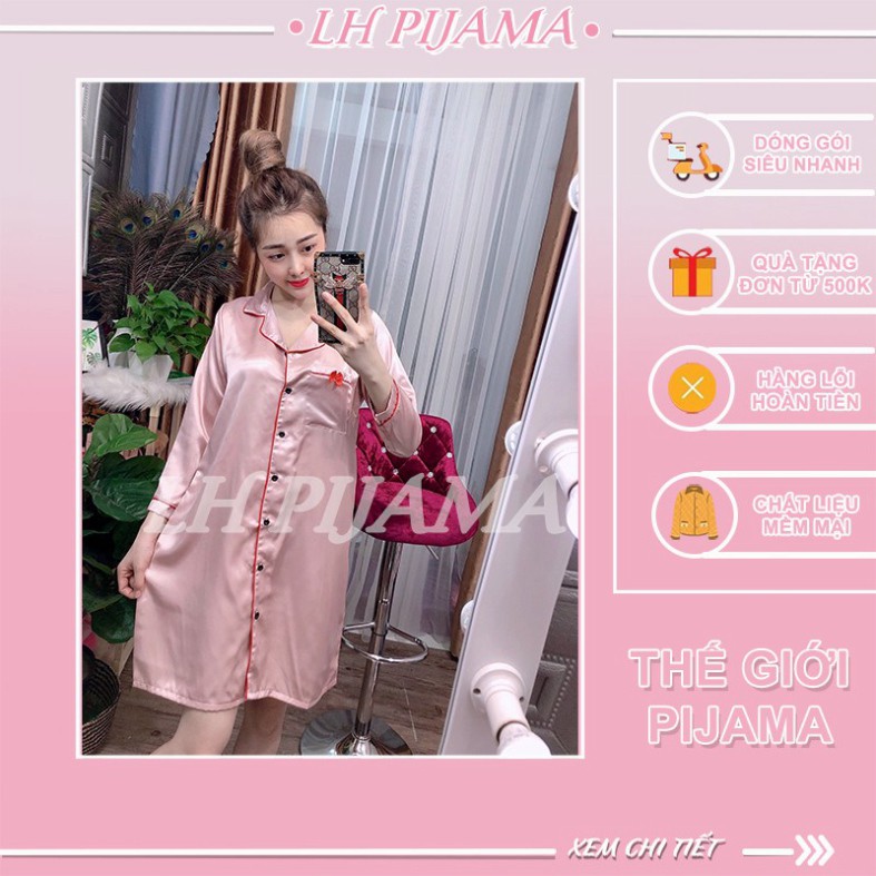 [HOT HOT chào hè chỉ 59k/bộ] Bộ Pijama lụa nữ cao cấp mặc nhà sang chảnh,  lụa nơ tay dài chất liệu phi lụa