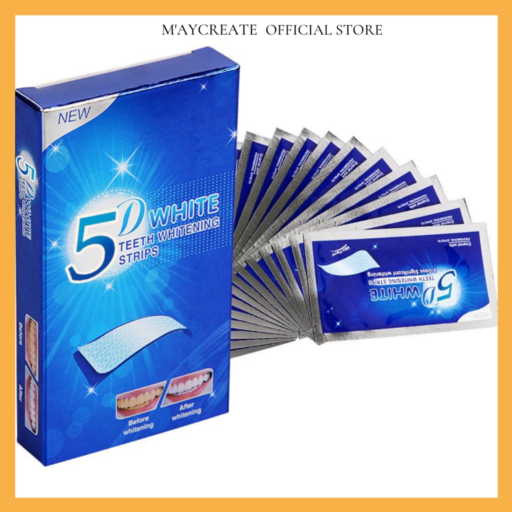 Hộp 7 Gói 14 Miếng dán trắng răng tiện lợi 3D White Teeth Whitening Strips SDTR5D1