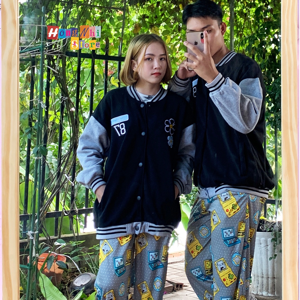 Áo Khoác Bomber Thêu Hoa 87 Viền Cổ Ulzzang Unisex Dáng Rộng Nam Nữ - MM