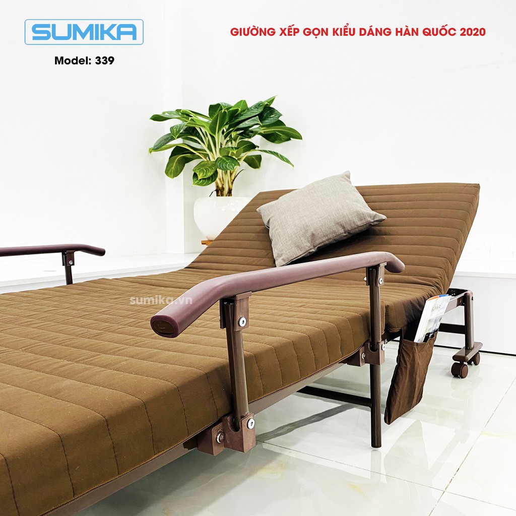 Giường nệm gấp xếp gọn kiểu dáng Hàn Quốc SUMIKA 339 (rộng 90cm, dài 192cm, cao 35cm, tải trọng 300kg)