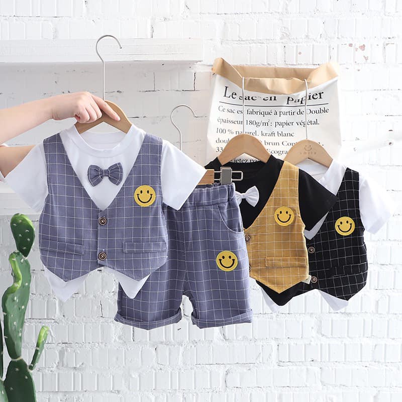 Set bộ công tử bé trai, Bộ thun cotton  sét công tử mặc tết , đi chơi siêu sang chảnh cho bé