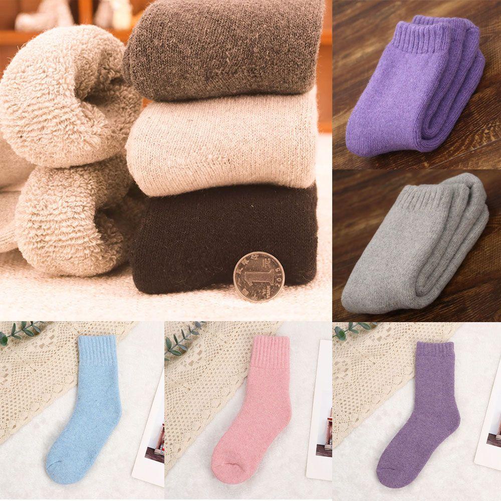 Đôi Vớ Len Giữ Nhiệt Thoáng Khí Thời Trang Dễ Thương Cho Nữ