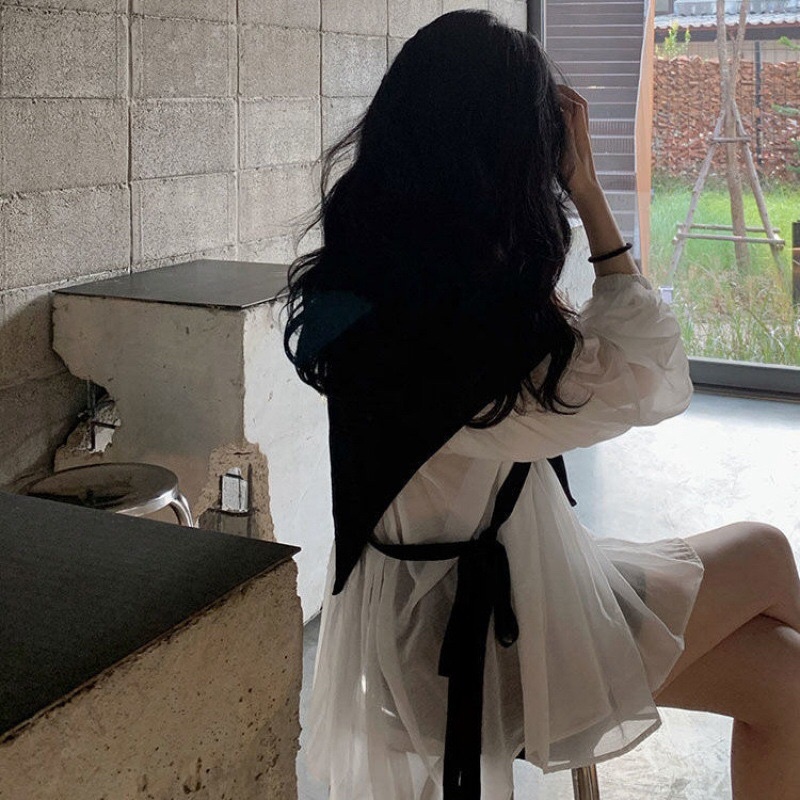 Áo Babydol Màu Phối Tay Dài Thắt Nơ Một Bên xinh xắn - Mã: 81🍓 TV-Fashion
