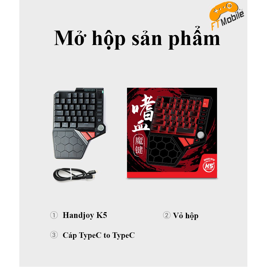 Handjoy K5 Bàn phím cơ hỗ trợ chơi mọi game trên mobile | FTMOBILE