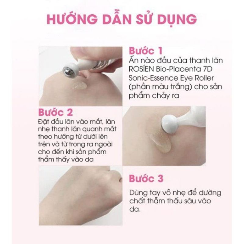 THANH LĂN DƯỠNG MẮT ROSIEN BIO – PLACENTA 7D SONIC – ESSENCE EYE ROLLER.