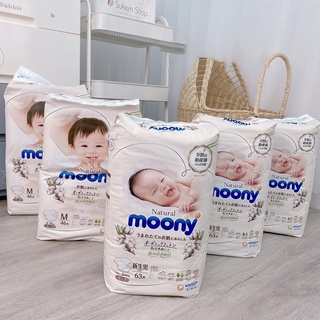 [Xã Kho] Tã Bỉm Moony Natural Trắng Xanh Nội Địa Nhật Quần Dán Size Newborn S M L XL Trai Gái