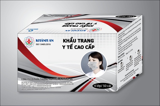 Khẩu trang y tế Khánh An có 4 màu: Xanh, xám