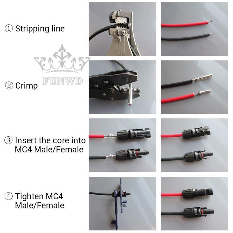 Set 10 đầu nối dây cáp MC4 cho tấm pin năng lượng mặt trời